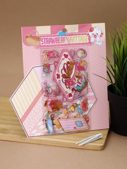 Наклейки+пинцет для творчества румбокс "Розовая спальня", розовые (16*20 см)