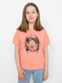 CRB wear / CSJG 63591-28-379 Футболка для девочки,коралловый/Ex.Cherubino
