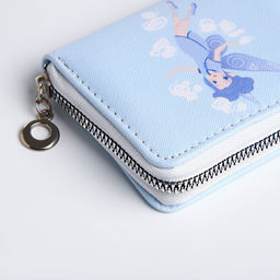 Кошелёк на молнии, отдел для карт, для монет, голубой