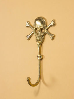 Крючок настенный «Весёлый Роджер», 22×13.5×5.5 см, алюминий, золото
