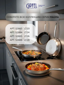 52883 GIPFEL Сковорода MAGMA 20см, нержавеющая сталь 18/10, Excalibur - Werner фото 8