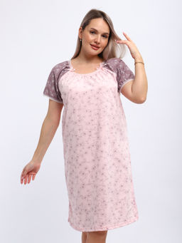 М296 сорочка Карина(цветы на розовом)