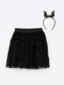 Beli Lastikli Desenli K?z ?ocuk Etek ve Ta?