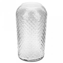 Ваза для цветов стеклянная "София" 1,65л, д12,5см, h22см, малая, текстурная (Россия)