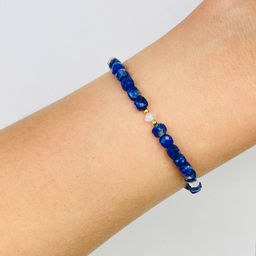 Браслет из Лазурита и Лунного камня - Радуга самоцветов фото 2