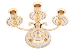 Подсвечник на перламутром на 3 свечи № П4014 - Ганг фото 2