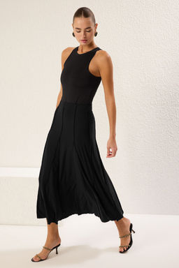 TRENDYOLMILLA Siyah Dikis Detayl? Godeli Esnek Maxi Orme Etek TWOAW25ET00156  фото 6