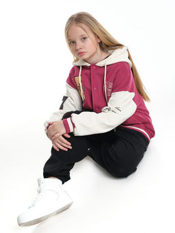 Толстовка с капюшоном с принтом 33-7647 красный - Mini maxi фото 3