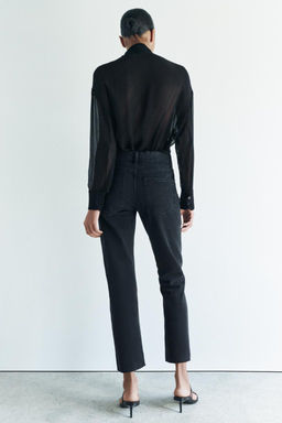 ZW COLLECTION RELAXED SLIM FIT MID-RISE JEANS - Zara фото 17