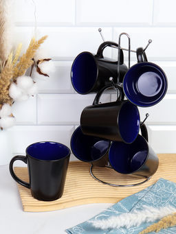 Кружка 6 штук на металлстенде 380 мл Конус Эфиопия Синие/ HJ-46 /АКЦИЯ - Галеонтрейд фото 2