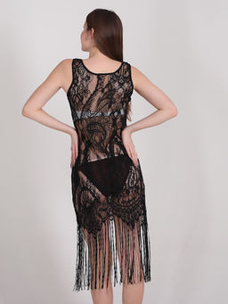 Туника пляжная с бахромой - Almond фото 2