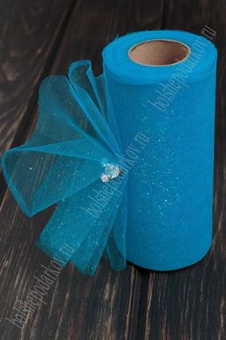 Фатин с блестками 15 см*25 ярд (SF-604) бирюзовый №1