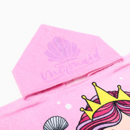 Полотенце - пончо детское LoveLife «Русалочка», махра, 60×120 см, хлопок 100%, розовое