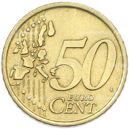 Монета 50 евроцентов 2002 года Италия