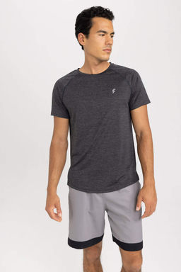 DeFactoFit Спортивная футболка Slim Fit с круглым вырезом и короткими рукавами  фото 3
