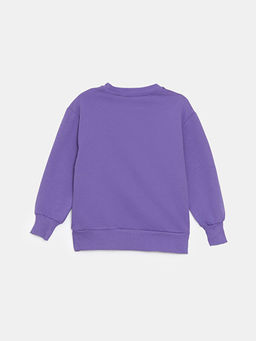 Bisiklet Yaka Bask?l? K?z ?ocuk Sweatshirt