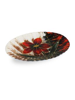 Блюдо декоративное АРТ Алый цветок 30x22см