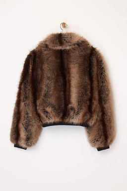 Kahverengi Oversize Kal?p Lastik Detayl? Bomber Kurk Mont TWOAW25MO00038 - Trendyolmilla фото 4