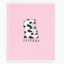 Цена за 3 шт. Тетрадь в клетку, 48 л., А5, на скрепке, блок №1 Панды МИКС - Artfox study фото 6