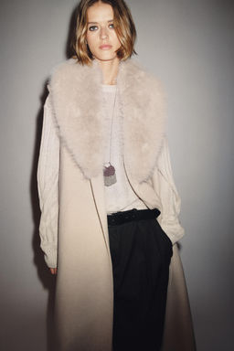 ZW COLLECTION FAUX FUR COLLAR WAISTCOAT - Zara фото 7