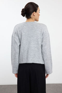 TRENDYOLMILLA Ac?k Gri Yumusak Dokulu H?rka-Bluz Triko H?rka TWOAW25HI00327 фото 5