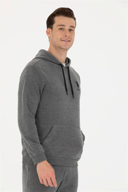 U. S. Polo Assn Мужская базовая толстовка с капюшоном антрацитового меланжевого цвета - U.s. polo assn фото 10