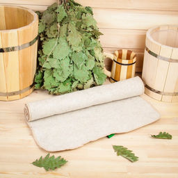 Лежак для бани и сауны С лёгким паром, войлок, белый, 150х50см - Добропаровъ фото 2