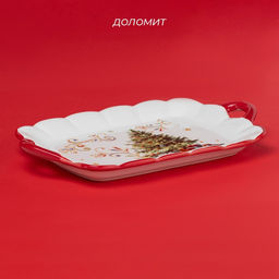 Тарелка керамическая Доляна «Волшебное дерево», керамика, 23.5×14×2.2 см, цвет белый