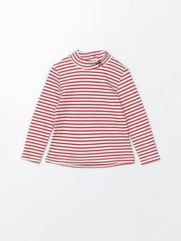 Yar?m Bal?k?? Yaka ?izgili K?z ?ocuk Ti??rt