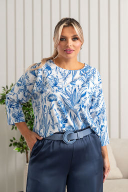 Блузка ТБ-300 синий букет - Angelika фото 3