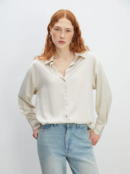 Oversize Saten Kad?n G?mlek