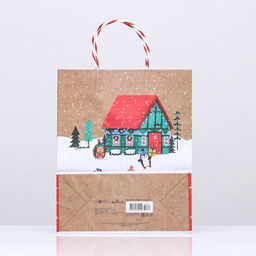Пакет подарочный крафтовый Новогодний двор 26 х 32 х 12 см - Simaland фото 4