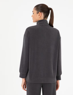 Antrasit Oversize Modal Kuma_ Sweatshirt - Pierre cardin фото 5