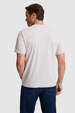 Erkek A__k Gri Regular Fit Bisiklet Yaka Basic Ti__rt