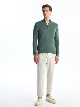 Dik Yaka Uzun Kollu Erkek Triko Kazak