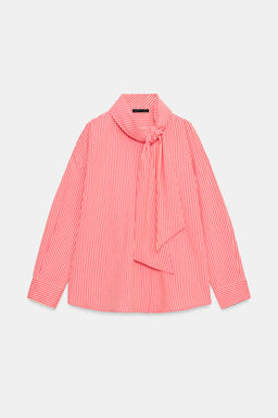 CAMISA RAYAS LAZO / Rosa - Zara фото 7