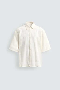 CAMISA RELAXED FIT EFECTO ARRUGADO / Blanco roto - Zara фото 7