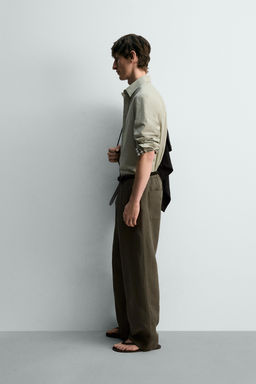 CAMISA REGULAR FIT POPEL?N LIMITED EDITION / verde lavado - Zara фото 4