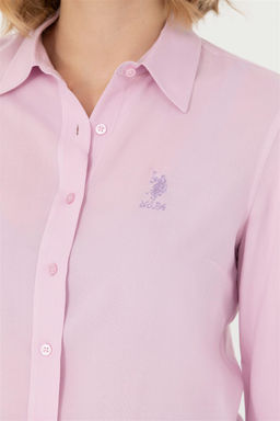 Женская сиреневая рубашка с длинным рукавом - U.s. polo assn фото 14