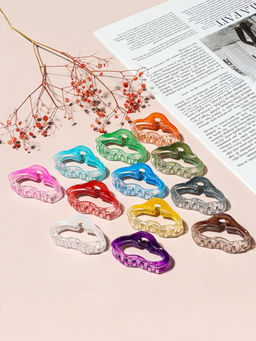 Цена за 12 шт. Крабик для волос «Альба», овал колор, 7 см, МИКС