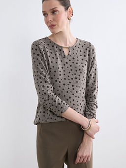 Bisiklet Yaka Desenli Bluz