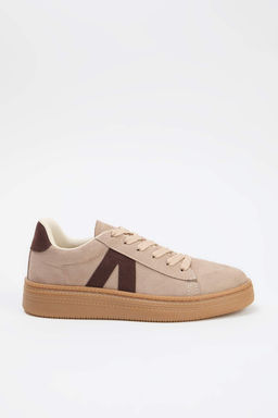 Koyu Bej Renk Bloklu Retro Kad?n Sneaker TAKSS26SN00006