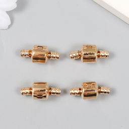 Цена за 4 шт. Замок металл для браслета с защёлкой, внешний d=0.4 см, золото