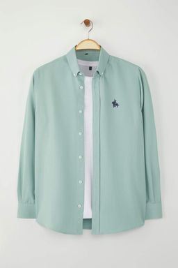 TRENDYOL MAN Mavi Regular Fit Nak?s Detayl? Oxford Kolay Utulenebilir Smart Gomlek TMNAW25GO00036 - Trendyolmilla фото 32