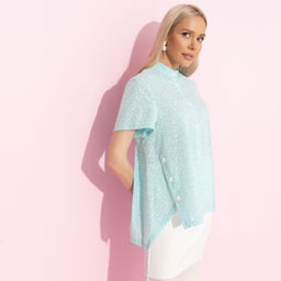 Рубашка из хлопка Позитивный посыл (мятный) - Charutti фото 4