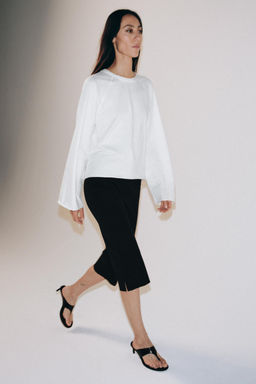 CAMISETA MANGA LARGA RANGL?N / Blanco - Zara фото 4