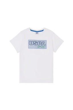 Детская белая футболка с круглым вырезом - U.s. polo assn фото 2