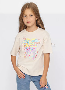 CRB wear/CWKG 63731-13-389 Футболка для девочки,бежевый меланж/Ex.Cherubino  фото 6