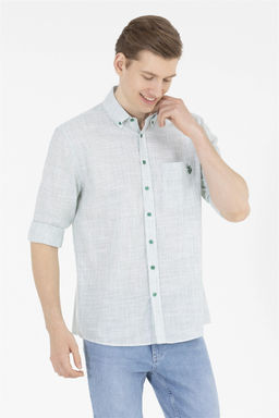 U. S. Polo Assn / Мужская зеленая рубашка с длинным рукавом - U.s. polo assn фото 8