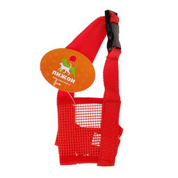 Намордник сетчатый с двойной фиксацией, размер L (длина по носу 6 см, обхват морды 25 см), красный - Пижон фото 5